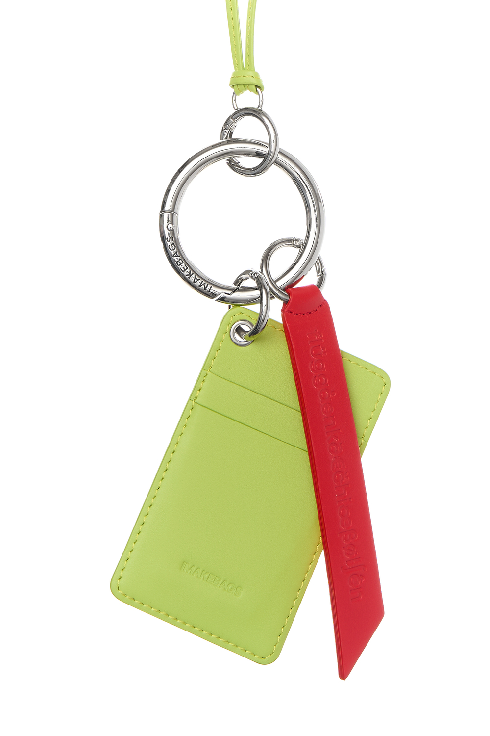 Подвеска - картхолдер с карабином LIGHT GREEN