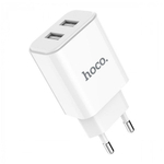 СЗУ USB Hoco C62A (10.5W, 2 порта, кабель MicroUSB) Белый