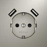 Розетка встраиваемая VOLTUM S70 с заземлением и защитными шторками, 16А, с USB, A+A, (кашемир)