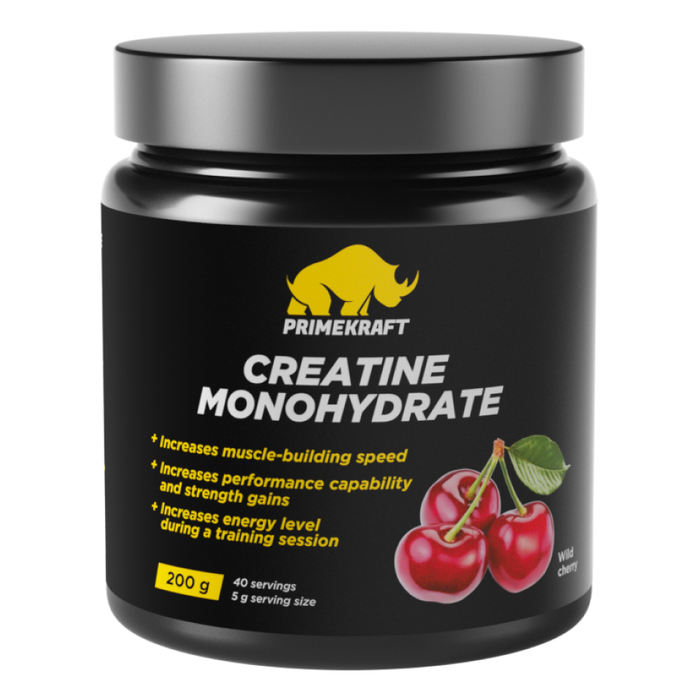 Креатин моногидрат &quot;Дикая вишня&quot;, Creatine Monihydrate Wild Cherry, Prime Kraft, 200 г