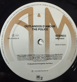 Винтажная виниловая пластинка LP The Police Outlandos D'Amour (Holland 1978)