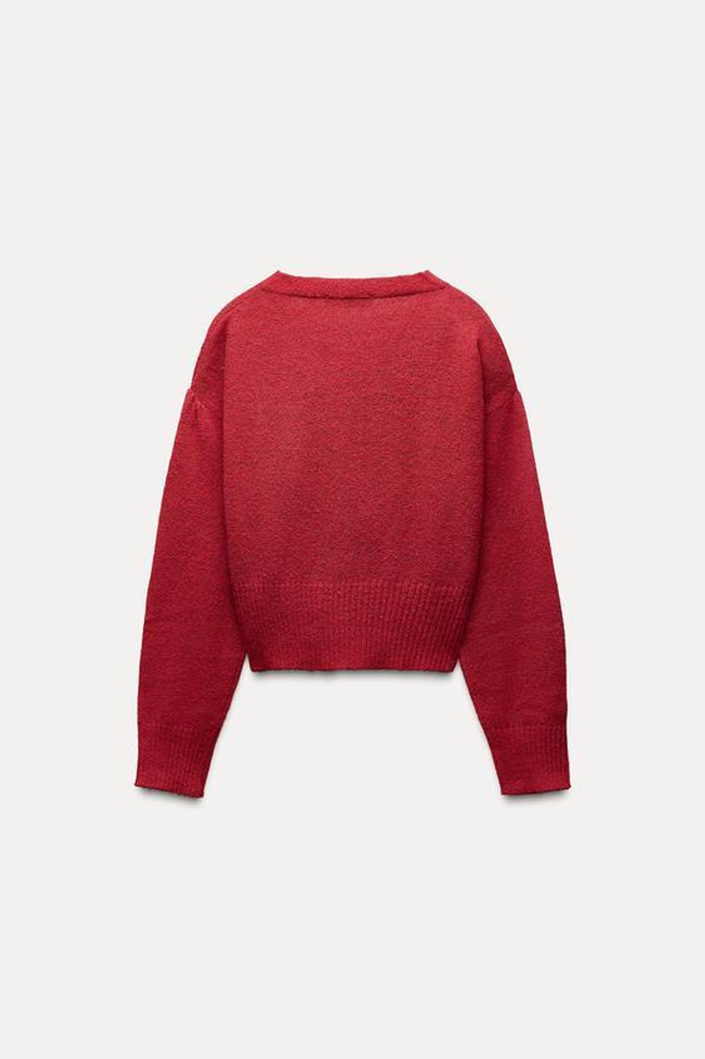 ZARA КАРДИГАН С ЦВЕТОЧНЫМ УЗОРОМ, КРАСНЫЙ