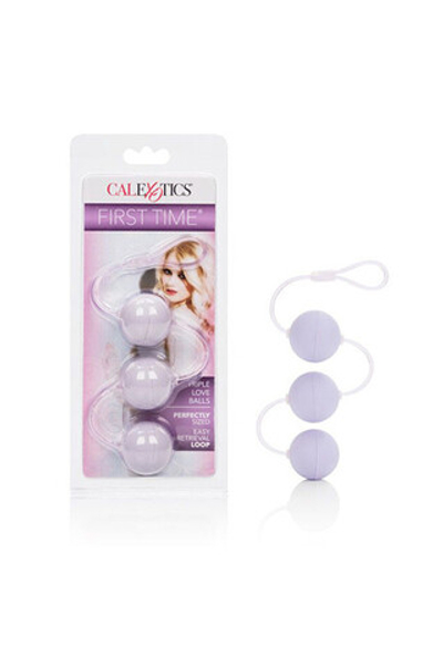Вагинальные шарики на силиконовой сцепке с петлей Triple Love Balls (Цвет: фиолетовый)