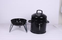 Угольный гриль коптильня Vertical Indoor Smoker Grill BBQ 57 х 53.5 см, толщина стали 4 мм