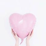 AN Шар сердце 18" / 46 см Пастель Pink розовый (БГ-15)