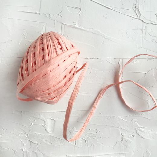 Рафия бумажная, персиковая, 20 ярдов