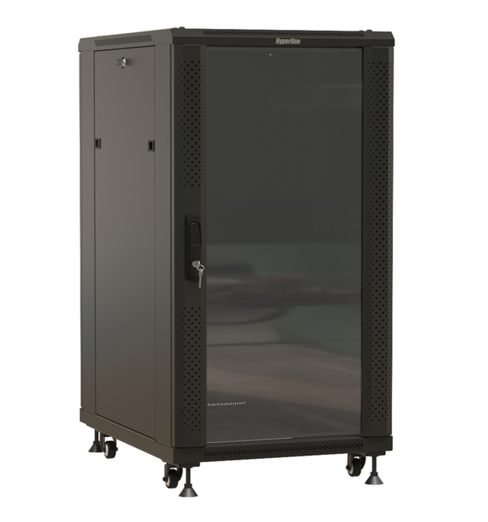 Шкаф напольный 19", 22U Hyperline TTBR-2268-AS-RAL9004