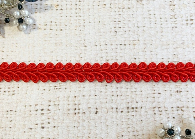 Тесьма Шанель плетеная, ш. 12 мм, красный
