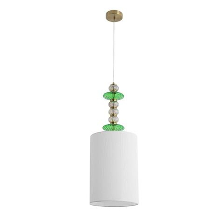 8337/1A MODERNI LN26 144 бронза/белый/зеленый, металл/стекло/текстиль Подвес E27 60W 220V ILMIRA