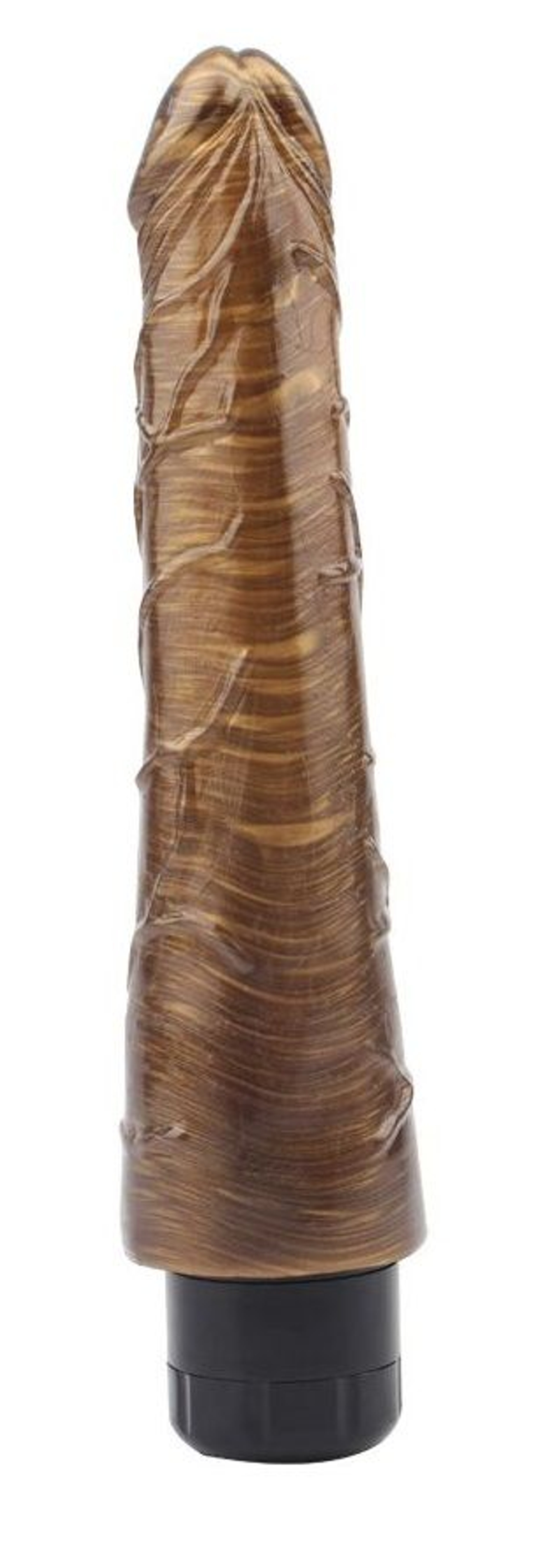 Золотистый вибратор-реалистик Johnny Boner - 23 см. (Цвет: золотистый)