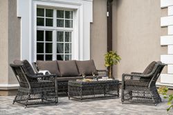 "Гранд Латте" лаунж-зона из искусственного ротанга, цвет графит