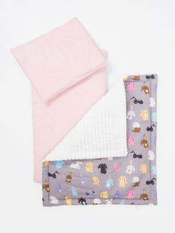 Комплект в коляску Зайки серые