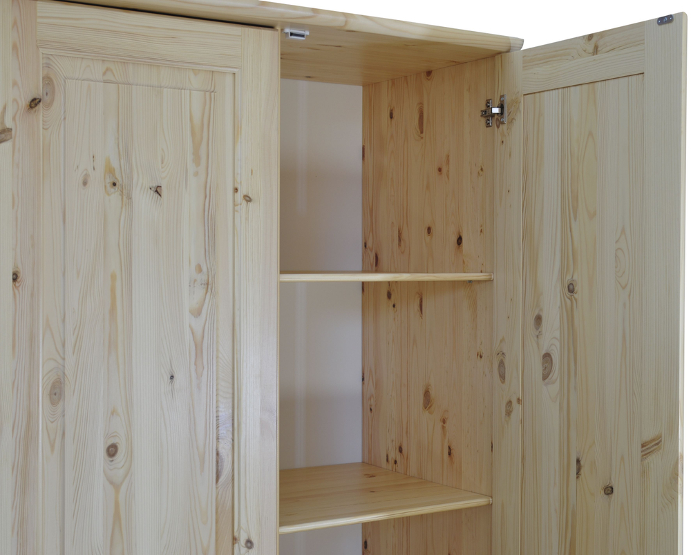 Шкаф 146х57х186, Фалко, для одежды, распашной, трехдверный, с ящиками деревянный, массив сосны, Dipriz