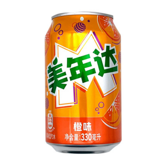 Газированный напиток Mirinda Orange со вкусом апельсина, 330 мл (Китай)