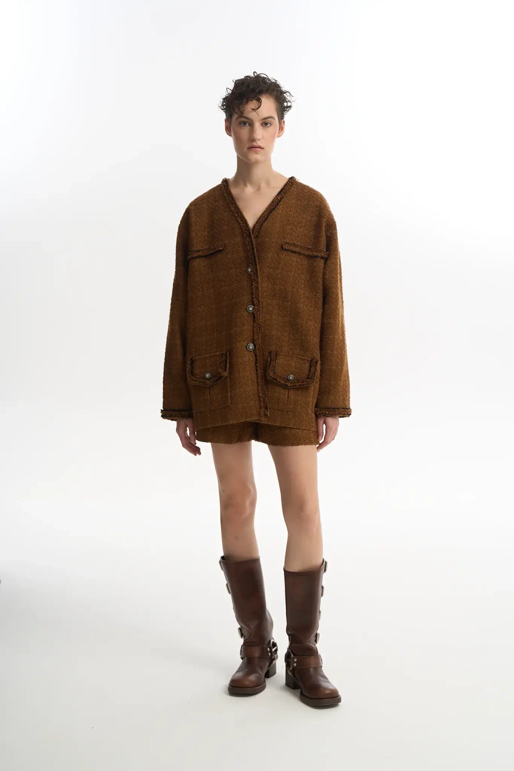 Шорты-мини коричневые