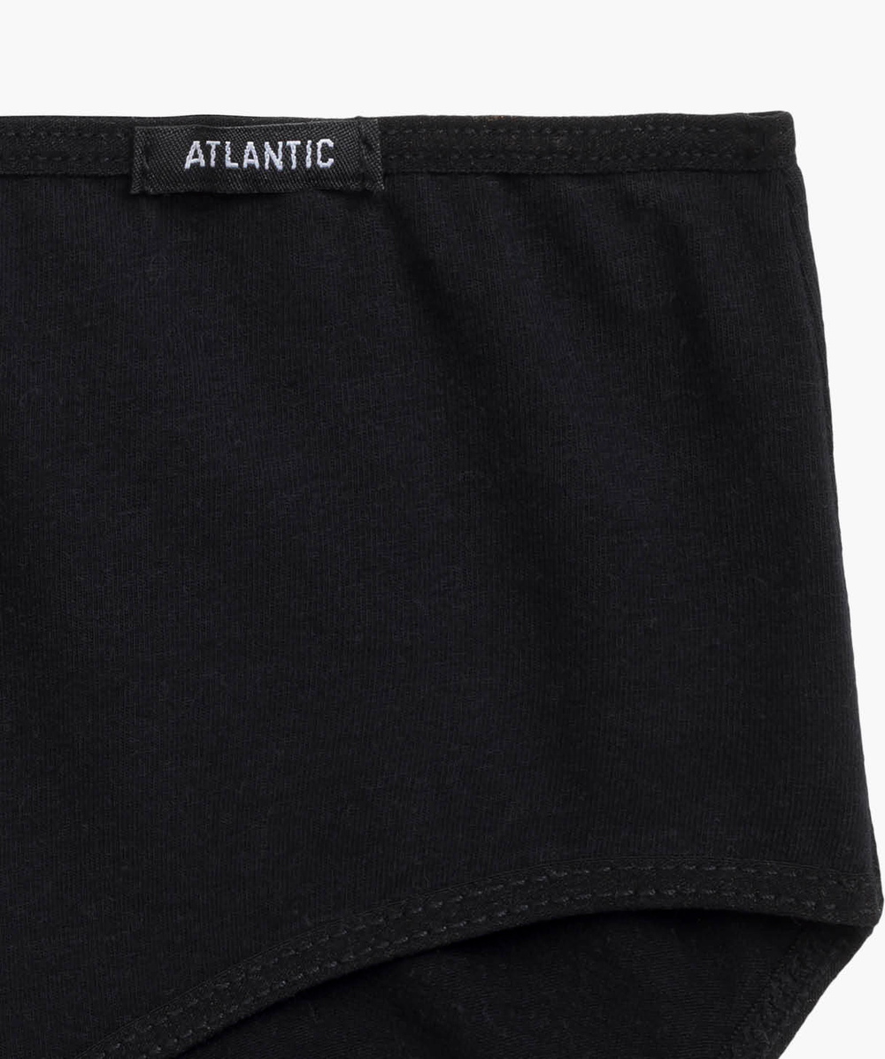 Женские трусы слипы классика Atlantic, набор 3 шт., хлопок, черные, Basic 3BLP-579