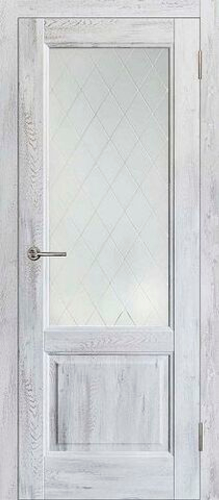 Межкомнатная дверь Дубрава Сибирь Лира ПО (Рисунок наливной "Ромб") Ель альпийская
