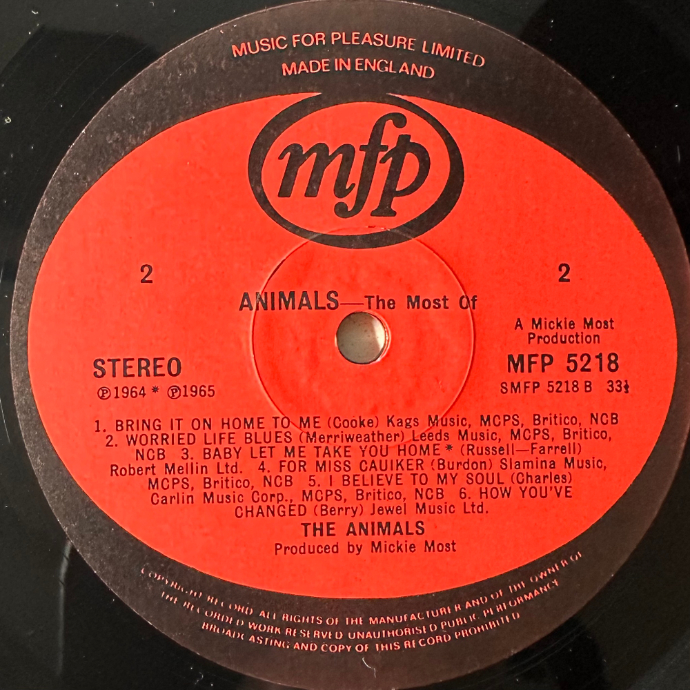 Animals ‎– The Most Of (Англия)