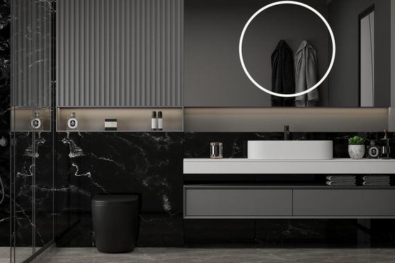 Унитаз ABBER Bequem AC1111TMB приставной черный матовый, безободковый, смыв торнадо