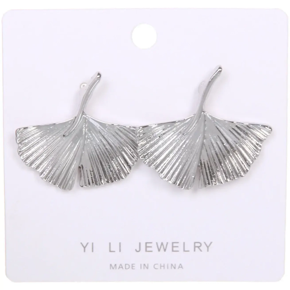 Серьги «ЭЛЛОДИ», листики, цвет золото и серебро, 2,8*2,5см