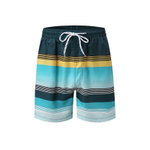 Сине-голубые пляжные шорты в полоску (Размер: 4X) (Цвет: синий)