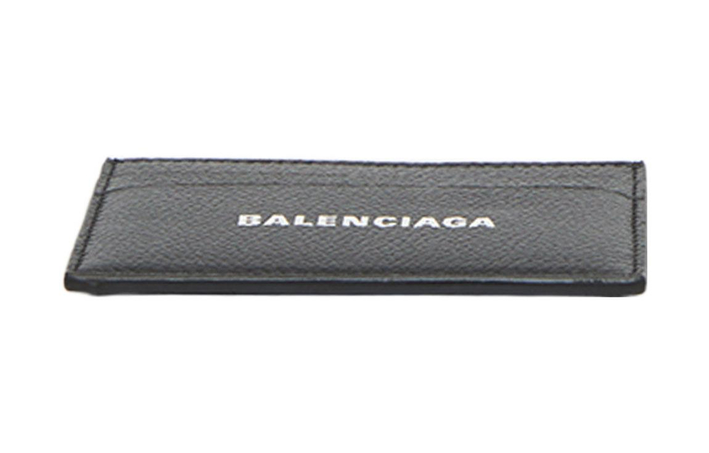 Balenciaga Cash Grain Calfskin Card Holder Card Holder Regular Men"s Black