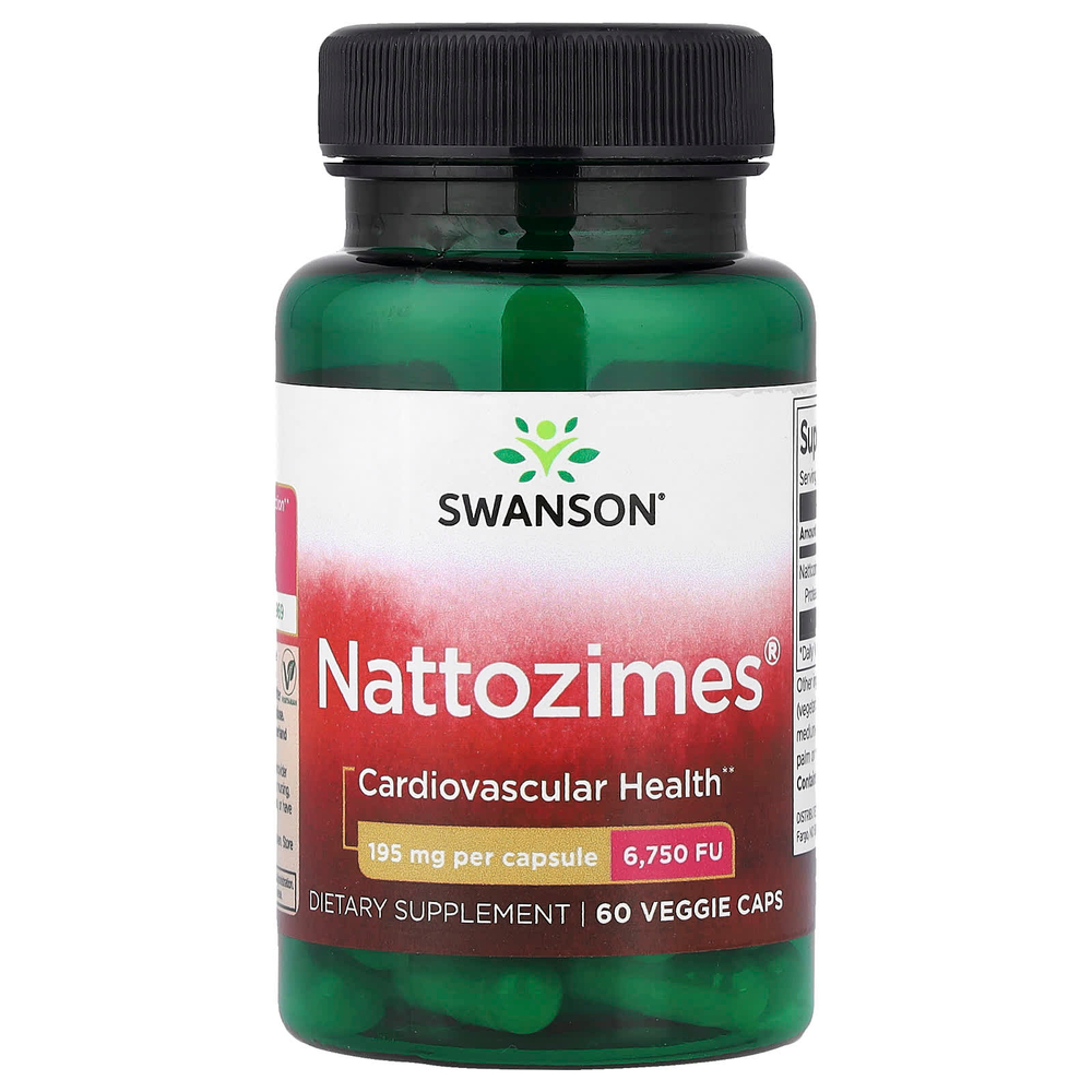 Swanson, Nattozimes®, 195 мг, 60 вегетарианских капсул