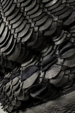 Женская большая плетеная сумка черного цвета