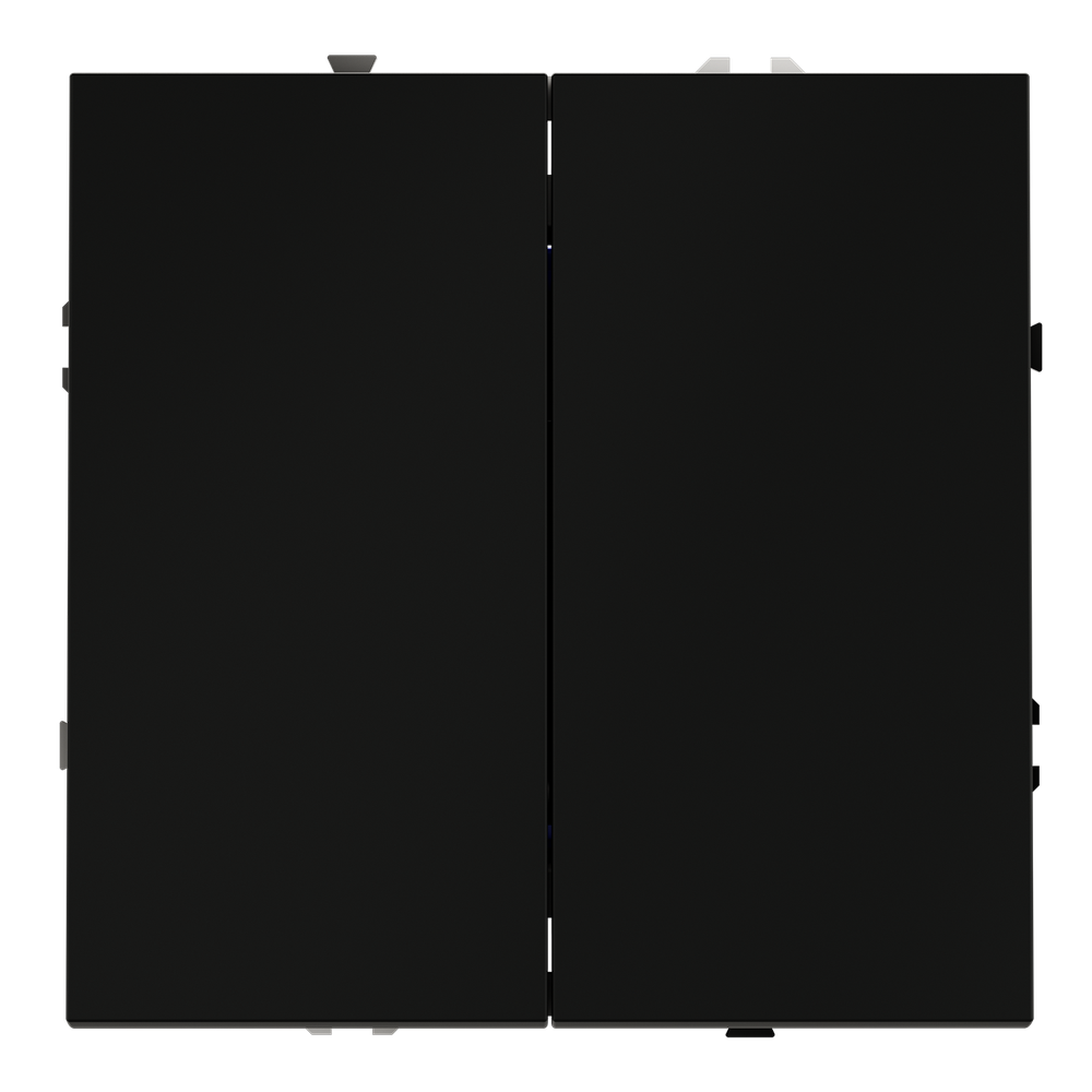 Перекрестный переключатель встраиваемый VOLTUM S70 двухклавишный 10А, (черный матовый)