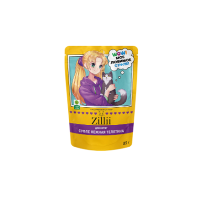 Влажный корм суфле для котят ZILLII (Зилли) Cat 0,085кг телятина суфле для котят. 24 штуки