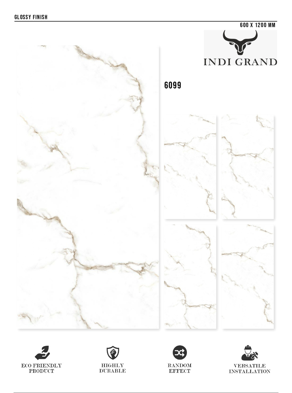 Керамогранит glossy №1 60х120, 6099