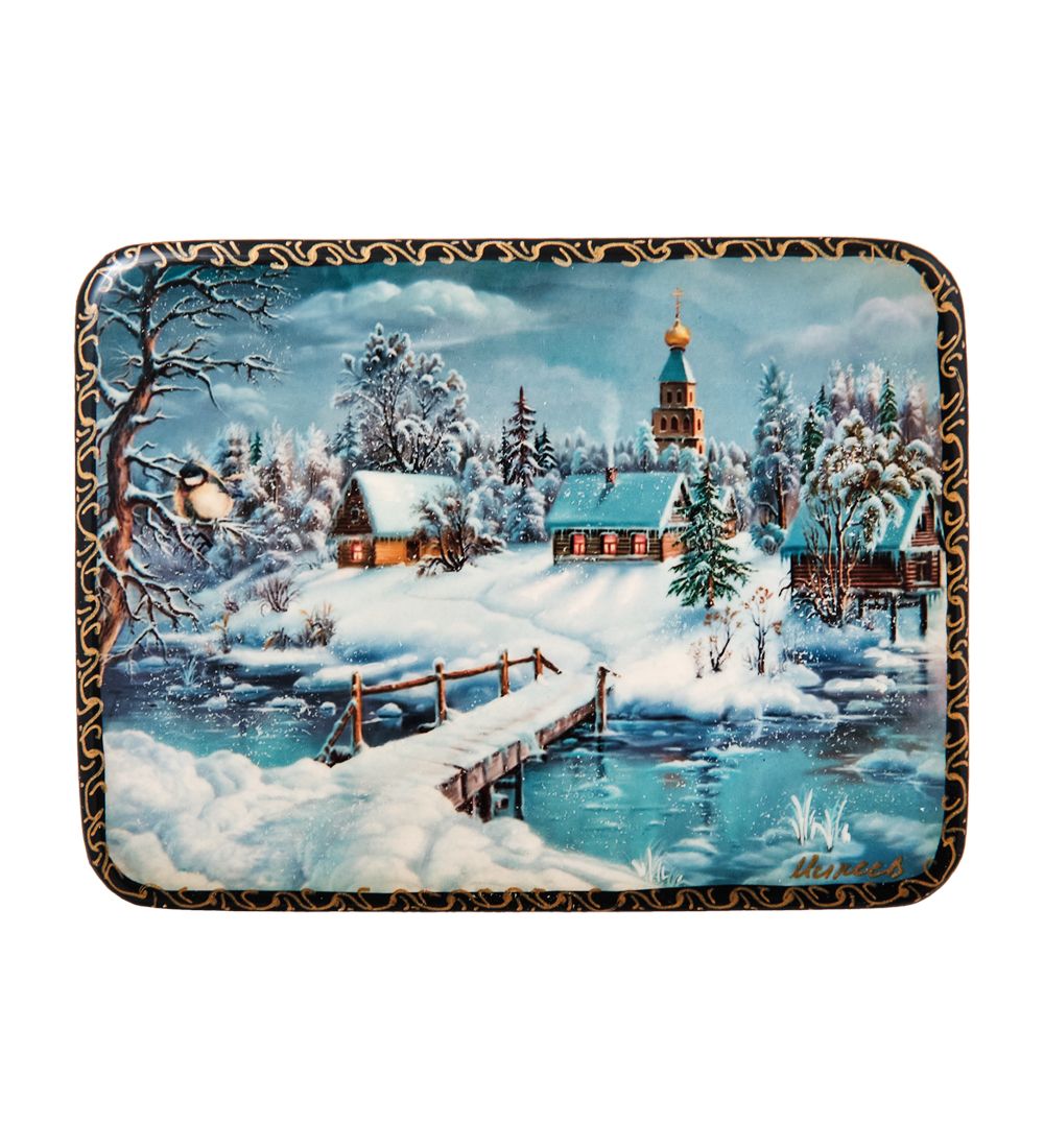 ШК-19/39-E Шкатулка в технике декупаж «Зима» (10х8х3,5)