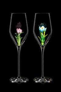 Подарочный набор из двух бокалов для шампанского Флюте. "Мужское и Женское". (Вариант1)