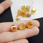 Цитрин, бусина кубик 10мм, огранка, штучно