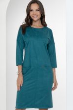 Платье Стильный вельвет (бирюзовый) Diolche (Акция)