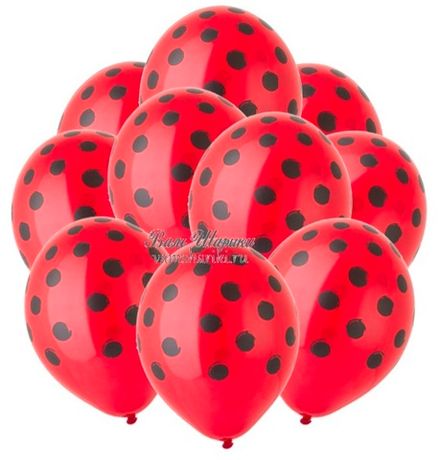 Шары "Красные в черный горох"