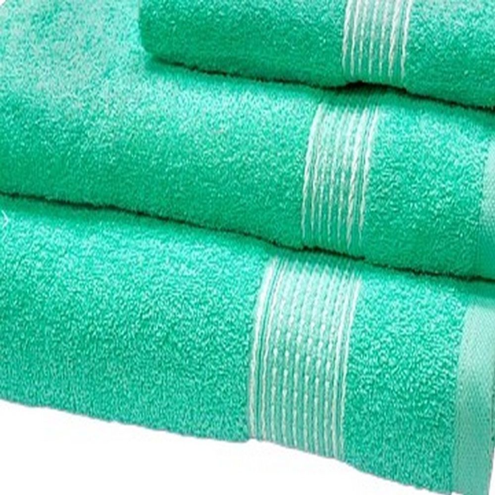 Набор из 3-х махровых полотенец "П37. Косичка" в упаковке, цвет мята, 100% хлопок, Россия.