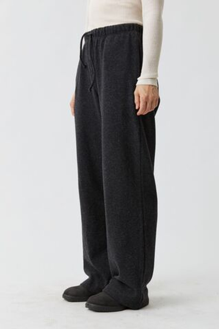 Брюки из трикотажа темно-серого цвета