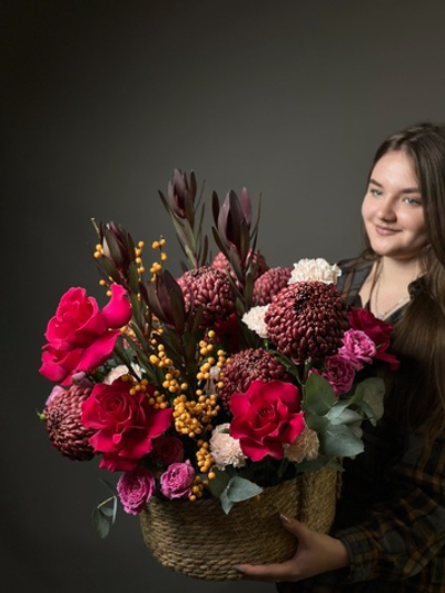 Авторская корзина цветов «Осень"