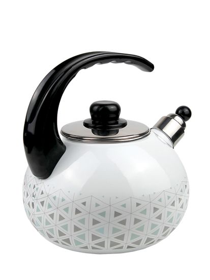 Чайник 2,5 л. эмалированный со свистком Kamille KM 1037 с черной бакелитовой ручкой