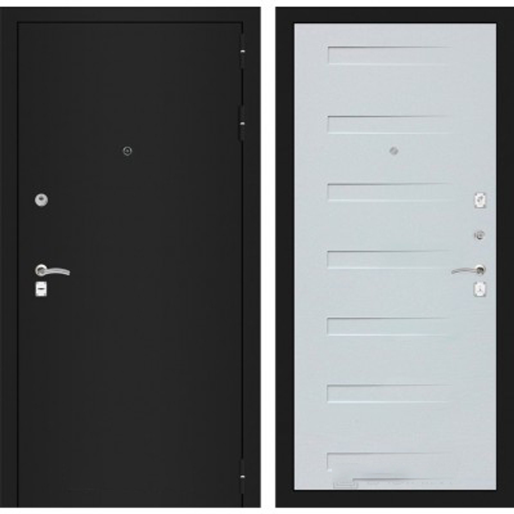 Дверь входная Лабиринт CLASSIC шагрень черная 14 - Дуб кантри белый горизонтальный металлическая