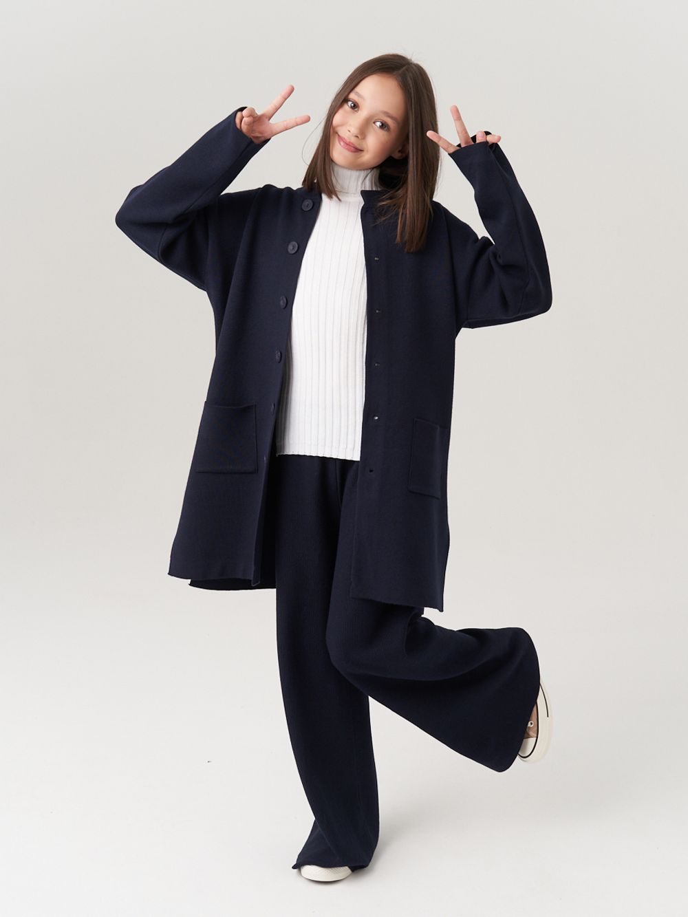 Кардиган для девочки в школу AT990 синий