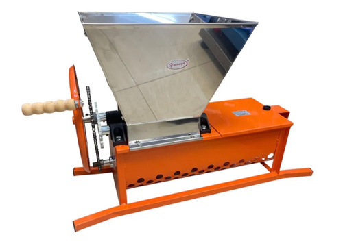 Дробилка с ГРЕБНЕОТДЕЛИТЕЛЕМ механическая Умница УИМ-600кг-НЛ, нержавейка с регулировкой вальцов для винограда, ягод, фруктов