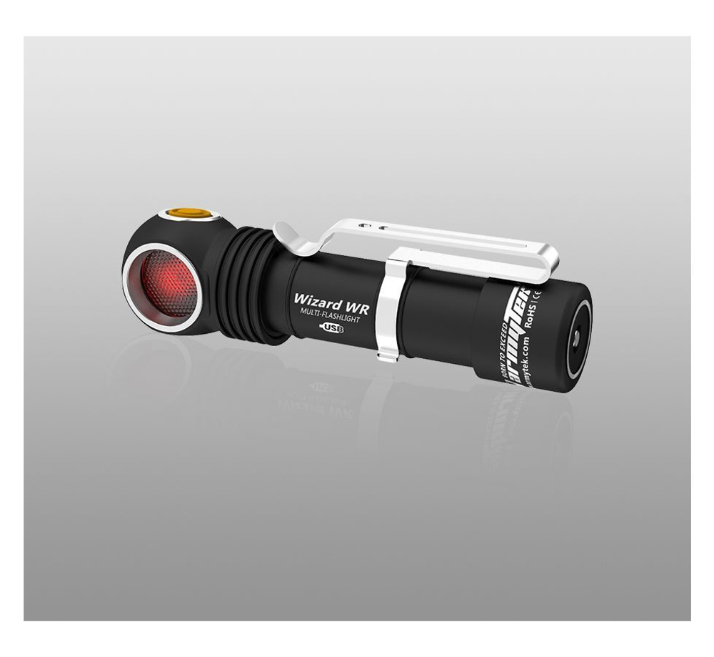 Фонарь налобный Armytek Wizard WR Magnet USB + 18650, Теплый и красный свет, 1000 лм и 250 лм