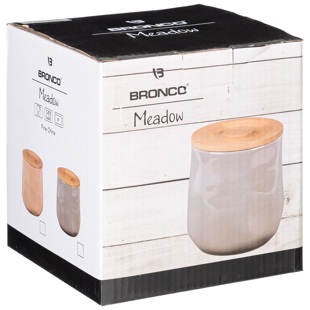 БАНКА ДЛЯ СЫПУЧИХ BRONCO "MEADOW" 12*11,5 СМ 1000 МЛ ПУДРОВАЯ (КОР=16ШТ.)