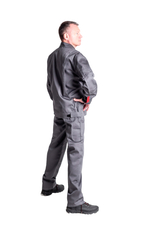 Костюм мужской летний «ДНЕПР» (куртка+полукомбинезон) цв.темно-серый/светло-серый