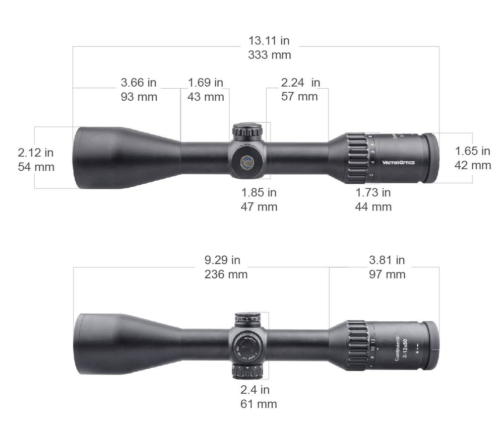 Оптический прицел Vector Optics Continental 2-12x50 Hunting, сетка L4a, 30 мм, азотозаполненный, с подсветкой (SCOM-15P)