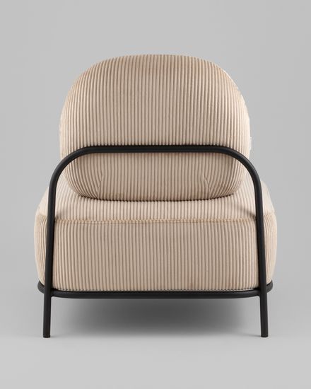 Кресло Стоун велюр рельефный бежевый