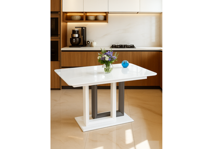 Стол стеклянный Woodville Санса белый, белая шагрень