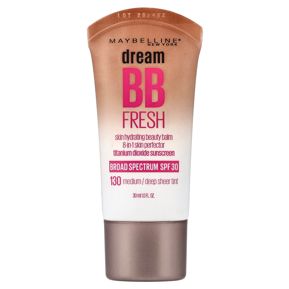 Maybelline, Dream BB Fresh, увлажняющий бальзам для кожи, SPF 30, оттенок 130, средняя/глубокая прозрачность, 30 мл (1 жидк. унция)